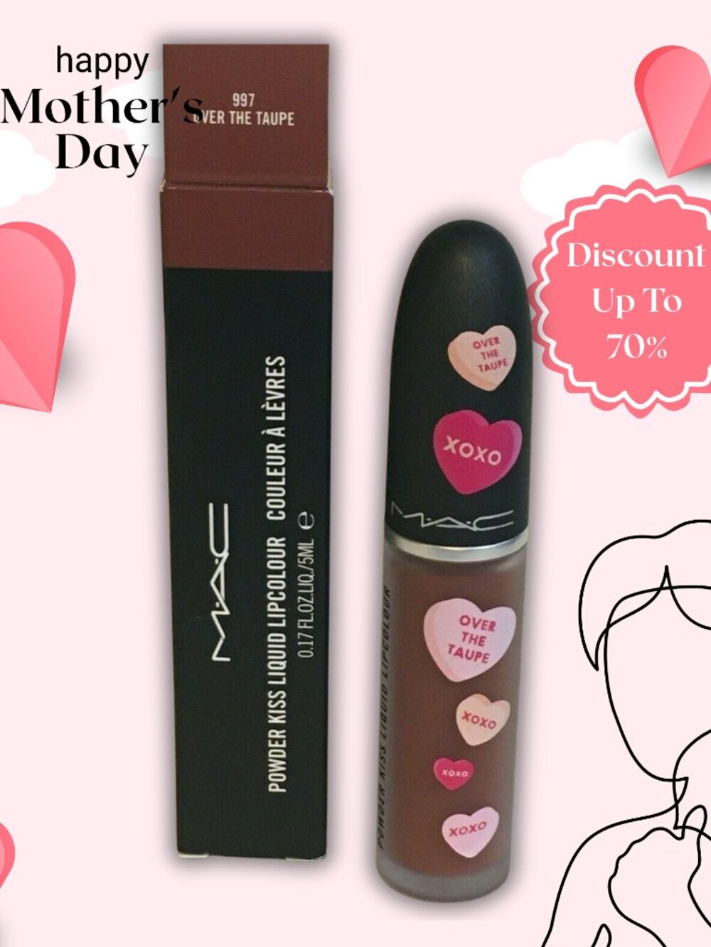 MAC Powder kiss Liquid Lip Color Over the Taupe - 0.17 Oz